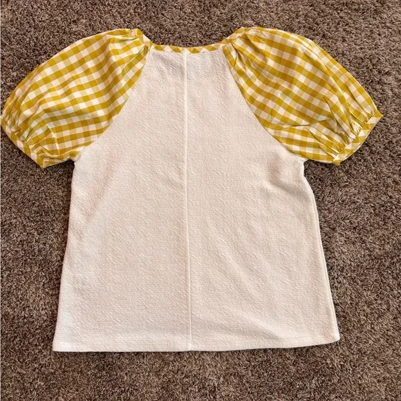 Anthropologie (Sunday in Brooklyn) Gingham Puff-Sleeve Top – Size Small - Picture 4 of 8